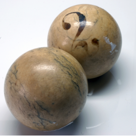 A couple of billiard balls Plated. The NINETEENTH century. 