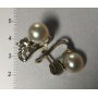 Set di orecchini in oro bianco di legge con brillanti, diamanti e perle
