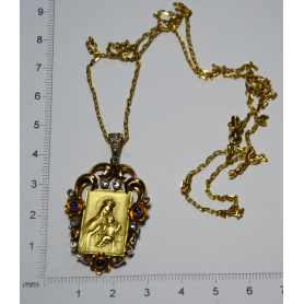 Medaille darstellend maria mit kind in gold