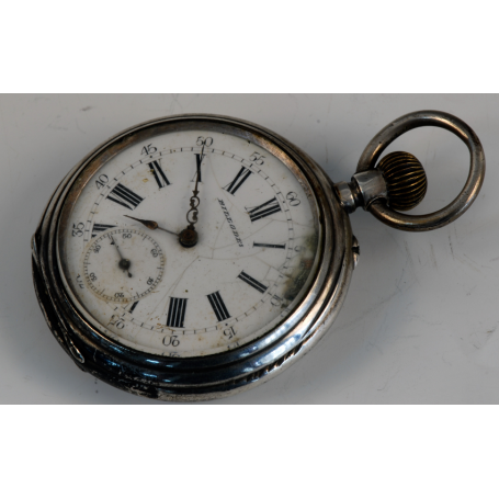 Reloj de bolsillo circa: 1930. en plata de ley trabajada.