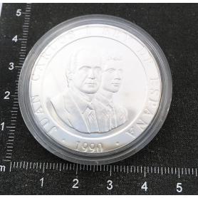 Moneda en plata conmemorativa de los XXV Juegos Olímpicos.