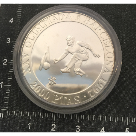 Coin in silver commemorating the XXV Olympic Games.