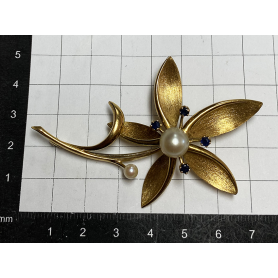 Gold lapel needle brooch for women 518mm.