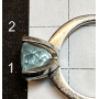 Ring in white gold and aquamarine.