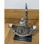 Figura de pescador en prata de lei. S.: XX