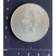 Monete da 5 pesos 30 grammi argento 900mm. 1947.