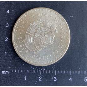 pièces de 5 pesos 30 grammes d'argent 900 mm. 1948.