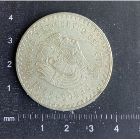 2 pièces de 5 pesos 30 grammes d'argent 900 mm. 1947-48.