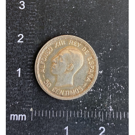 50 centimos en plata 1926.