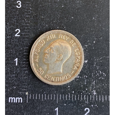 50 céntimos de prata de 1926.
