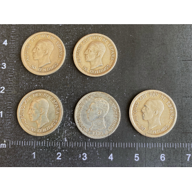 5 Münzen1926.1904 Silber 50 Cent.