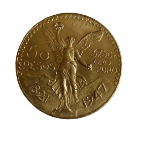 50-Pesos-Goldmünze. 1947.