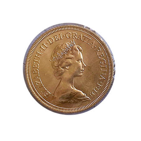Sterling pound in fine gold. 1974.