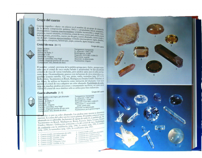 Como se identifican visualmente los minerales en bruto cristalizados